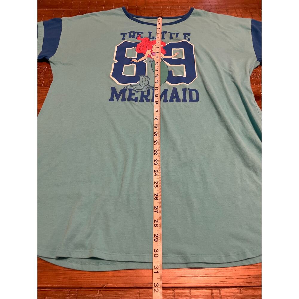 The Little Mermaid Nightgown Size Large XL 14-18 Disney Ariel 89 Sleep Shirt - Picture 5 of 8